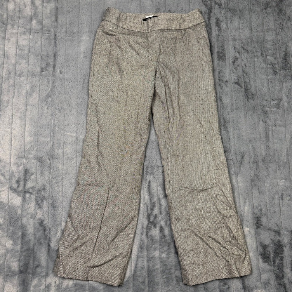 Talbots Petites Grey Wool Blend Wide Leg Classic Side Zip Dress Pants 8P